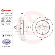 BREMBO brake disc 08. A335.10, set of 2 - Brake Disc