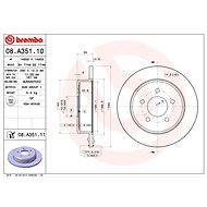 BREMBO brake disc 08. A351.10, set of 2 - Brake Disc