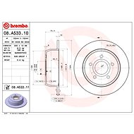 BREMBO brake disc 08. A533.10, set of 2 - Brake Disc