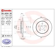 BREMBO brake disc 08. A534.31, set of 2 - Brake Disc