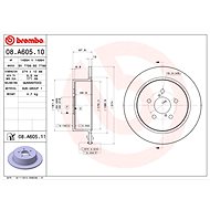 BREMBO brake disc 08. A605.10, set of 2 - Brake Disc