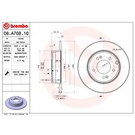 BREMBO brake disc 08. A708.10, set of 2 - Brake Disc
