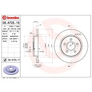 BREMBO brake disc 08. A725.11, set of 2 - Brake Disc
