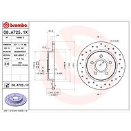 BREMBO brake disc 08. A725.1X, set of 2 - Brake Disc