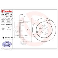 BREMBO brake disc 08. A755.11, set of 2 - Brake Disc