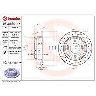 BREMBO brake disc 08. A869.1X, set of 2 - Brake Disc