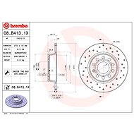 BREMBO brake disc 08. B413.1X, set of 2 - Brake Disc