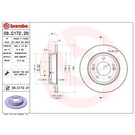 BREMBO brake disc 08. C172.20, set of 2 - Brake Disc