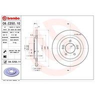 BREMBO brake disc 08. C250.11, set of 2 - Brake Disc