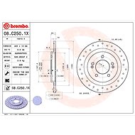 BREMBO brake disc 08. C250.1X, set of 2 - Brake Disc
