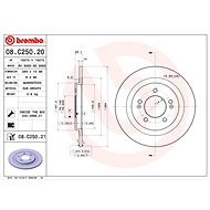 BREMBO brake disc 08. C250.21, set of 2 - Brake Disc