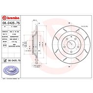 BREMBO brake disc 08. C425.75, set of 2 - Brake Disc