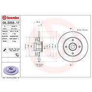BREMBO brake disc 08. D205.17, set of 2 - Brake Disc
