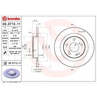BREMBO brake disc 08. D713.11, set of 2 - Brake Disc