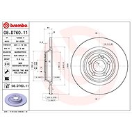 BREMBO brake disc 08. D760.11, set of 2 - Brake Disc