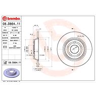 BREMBO brake disc 08. D864.11, set of 2 - Brake Disc