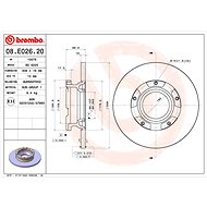 BREMBO brake disc 08. E026.20, set of 2 - Brake Disc