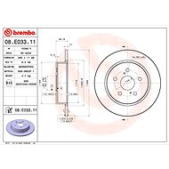BREMBO brake disc 08. E033.11, set of 2 - Brake Disc
