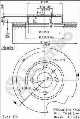 BREMBO brake disc 09.3023.20, set of 2 - Brake Disc