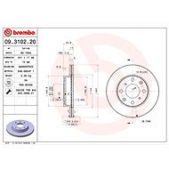 BREMBO brake disc 09.3102.20, set of 2 - Brake Disc