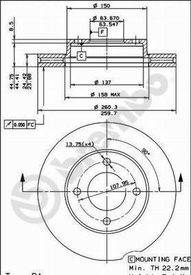 BREMBO brake disc 09.4866.30, set of 2 - Brake Disc