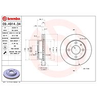 BREMBO brake disc 09.4914.34, set of 2 - Brake Disc
