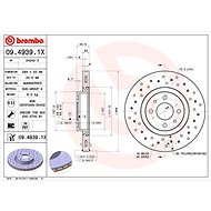 BREMBO brake disc 09.4939.1X, set of 2 - Brake Disc