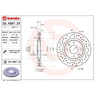 BREMBO brake disc 09.4987.2X, set of 2 - Brake Disc