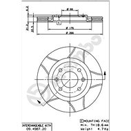 BREMBO brake disc 09.4987.76, set of 2 - Brake Disc