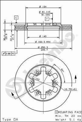 BREMBO brake disc 09.5014.10, set of 2 - Brake Disc