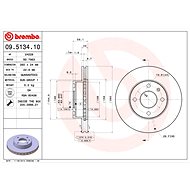 BREMBO brake disc 09.5134.10, set of 2 - Brake Disc