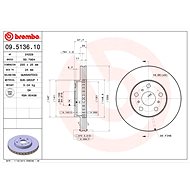 BREMBO brake disc 09.5136.10, set of 2 - Brake Disc