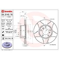 BREMBO brake disc 09.5142.76, set of 2 - Brake Disc