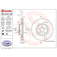 BREMBO brake disc 09.5147.20, set of 2 - Brake Disc