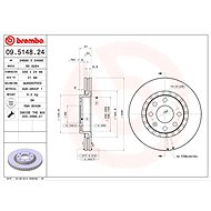 BREMBO brake disc 09.5148.24, set of 2 - Brake Disc