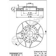 BREMBO brake disc 09.5148.76, set of 2 - Brake Disc