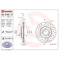 BREMBO brake disc 09.5166.1X, set of 2 - Brake Disc