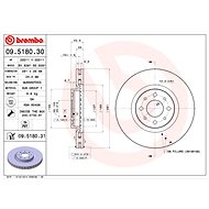 BREMBO brake disc 09.5180.31, set of 2 - Brake Disc