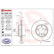 BREMBO brake disc 09.5390.31, set of 2 - Brake Disc