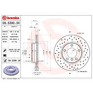 BREMBO brake disc 09.5390.3X, set of 2 - Brake Disc