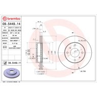 BREMBO brake disc 09.5449.14, set of 2 - Brake Disc