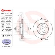 BREMBO brake disc 09.5457.31, set of 2 - Brake Disc