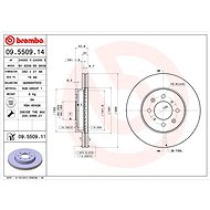 BREMBO brake disc 09.5509.11, set of 2 - Brake Disc