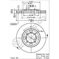 BREMBO brake disc 09.5537.10, set of 2 - Brake Disc