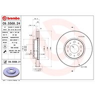 BREMBO brake disc 09.5568.21, set of 2 - Brake Disc