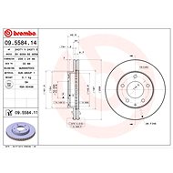 BREMBO brake disc 09.5584.14, set of 2 - Brake Disc