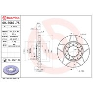 BREMBO brake disc 09.5587.75, set of 2 - Brake Disc
