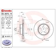 BREMBO brzdový kotouč 09.5673.14, sada 2 ks - Brake Disc