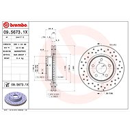 BREMBO brzdový kotouč 09.5673.1X, sada 2 ks - Brake Disc