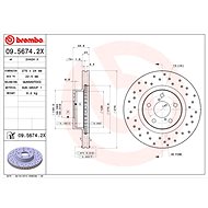 BREMBO brzdový kotouč 09.5674.2X, sada 2 ks - Brake Disc